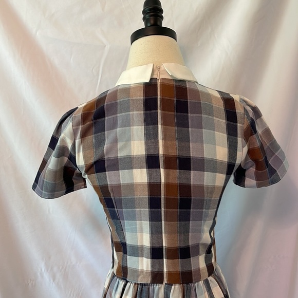 River Island Checker Print Dress with Peter Pan Collar - Picture 4 of 6